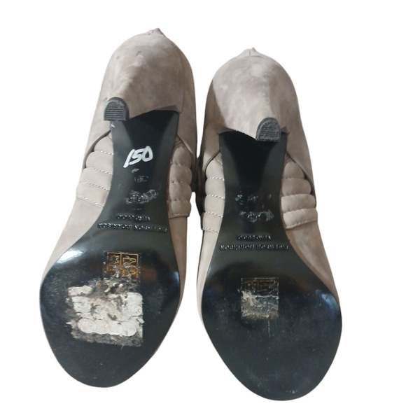 Sigerson Morrison Gray Peep Toe Ankle Booties with Stiletto Heel Size 6.5 - Picture 10 of 14